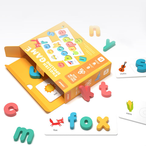 English Spelling Game with Wooden Alphabets